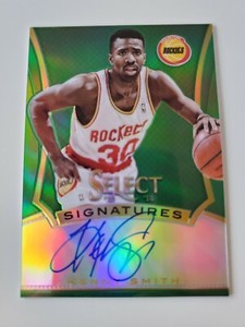 Kenny Smith 1/5 On Card Auto Green Prizm 2013-14 Select Signatures Rockets