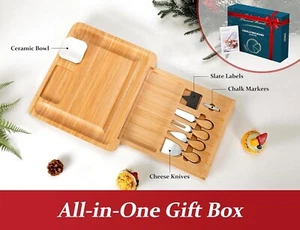 Easoger Cheese Board, Large Charcuterie Board Extra Large, Premium Bamboo - Picture 1 of 7