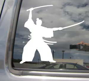 Double Katana Samurai Sword Bushido Code Japan Window Vinyl Decal Sticker 09016 - Picture 1 of 2
