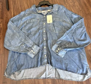 Levi's Damen Trendy Übergröße Harrison Knopfleiste Langarm Jeanshemd 1X - Bild 1 von 7