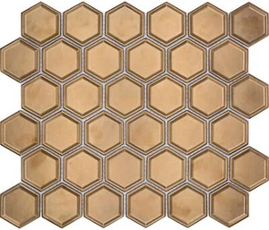 HEXAGON BRONZE HONEYCOMBWand Boden Außen Wohnraum Küche Dusche Schwimm 14-09BR_b - Picture 1 of 7
