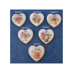 6 Limoge Limoges Blumenkorb Herz Schmuckschatulle Hochzeit Party Gastgeschenk - Bild 1 von 3
