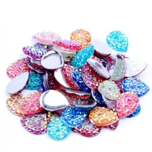 100pcs 13x18mm Water Tear drop Resin Full sky Star Diamond DIY jewelry - Picture 1 of 10