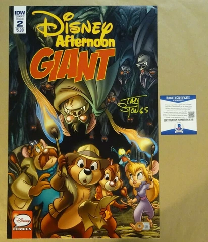 Autographed TAD STONES Signed DISNEY AFTERNOON Photo 11"x17" BECKETT BAS COA Cover
