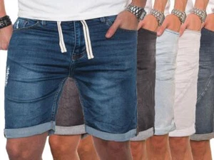 Sublevel Herren Sweat Jeans Optik Short kurze Hose Bermuda Sommer Sweathose Slim - Bild 1 von 11