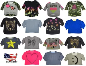 Flowers by Zoe Girls 3/4 Sleeve Fashion Scoop Neck Sweatshirt Top - Picture 1 of 31
