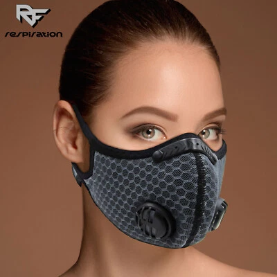 Mascarilla facial ReactFIT RF14 unisex filtro carbón activado anti contaminación lavable Foto 1 de 4