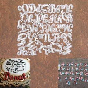 Flourish Script Alphabet Cutting Dies – Capital & Lowercase Letters Cards & More - Picture 1 of 3