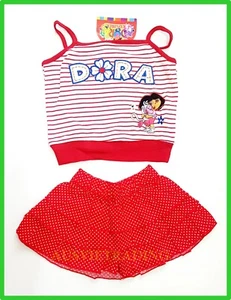 BNWT Dora embroidered top ruffle skirt 2pc girls oufit set New party beach - Picture 1 of 1