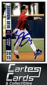 Zach Vincej 2015 Grandstand Pensacola Blue Wahoos #29 TTM/IP Signed Autographed