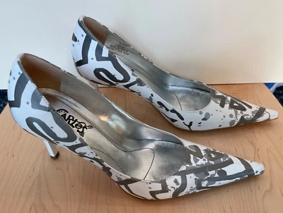 Tacones graffiti Carlos Santana Roar blancos - talla 8,5 M Foto 1 de 4