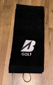 Bridgestone Golf besticktes Golfhandtuch schwarz - Bild 1 von 2