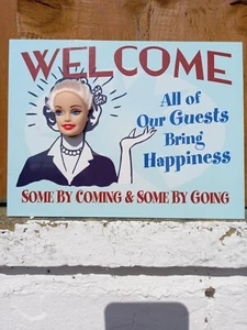Unique 3d vintage retro metal sign plaque doll, quirky funny unusual A5 - Picture 1 of 2