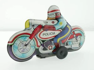 Toy Roman V-100 Spain Tin Motorcycle Record Policia 1702-17-08 - Picture 1 of 7