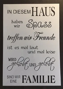 Shabby Chic Schablone KreideFarbe Zuhause Familie Regeln Haus Schild Spruch Wand - Bild 1 von 12