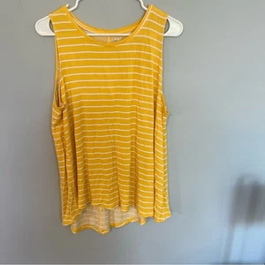 Apt 9 Essentials Tanktop mit breiten Trägern gestreift Größe XL gelb & weiß ärmellos - Bild 1 von 4