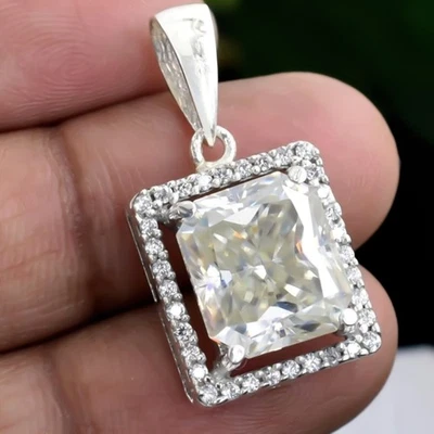 Colgante solitario de diamantes blancos de 7,30 quilates en oro de 14 k venta de joyas Black Friday Foto 1 de 4