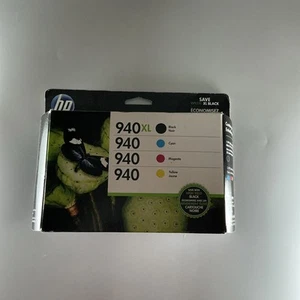 Genuine HP 940XL  Combo 4 Pack Black Cyan Magenta Yellow Ink Cartridges New - Picture 1 of 5