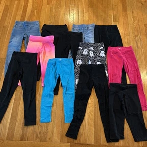 12 Pieces Justice Old Navy Full Length & Crop Leggings Jeans Size 8 Girls Black - Picture 1 of 16