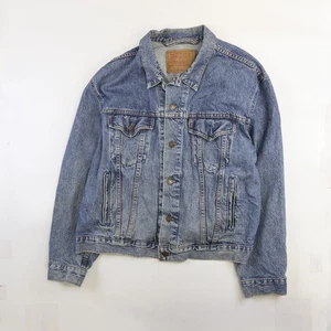 Vintage Levi's Denim Trucker Jacket Size 48 Blue - Imagen 1 de 9