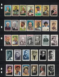 33 estampillas postales Diff Black Heritage de historia afroamericana sin usar 1978-2010 - Imagen 1 de 4