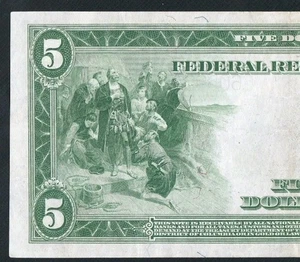 GORGEOUS TYPE THREE CHICAGO 1914 $5 FEDERAL RESERVE NOTE. NO PINHOLES OR TEARS  - Picture 1 of 4