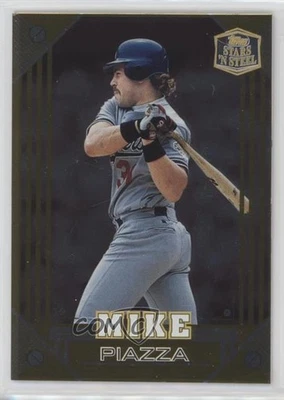 1998 Topps Stars 'n Steel Gold Mike Piazza #32 HOF - Image 1 of 2