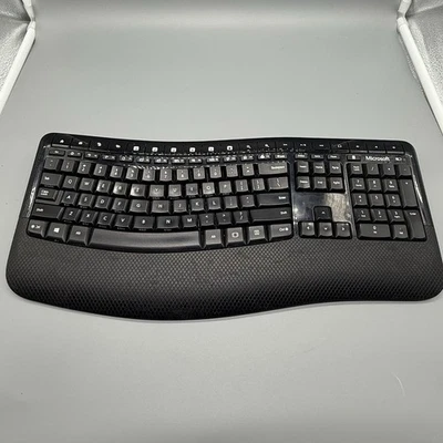 Microsoft Wireless Comfort Keyboard 5050 Ergonomic Black No Mouse/Dongle - Image 1 of 4