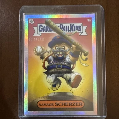 2022 topps garbage pail kids X MLB 2 savage Scherzer 9a Silver /250 - Image 1 of 2