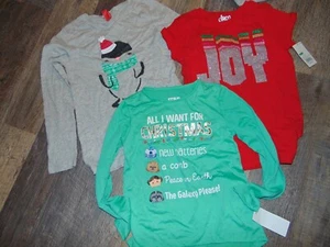 girl LOT 3 NWT t-shirt ~ Winter holiday Star Wars   MEDIUM 7 / 8 - Picture 1 of 7