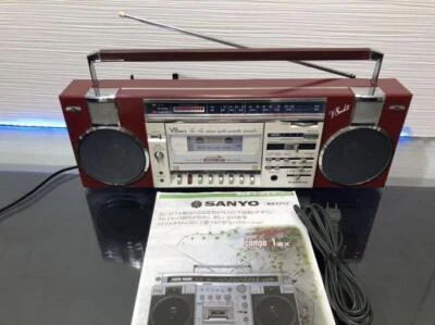 SANYO MR-V8 MarkII Boombox Radio Kassette Weinrot Gebraucht JP - Bild 1 von 4