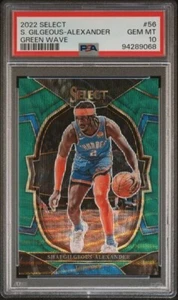2022 Panini Select #56 Shai Gilgeous-Alexander Green Wave SP /50 PSA 10 GEM OKC - Picture 1 of 2