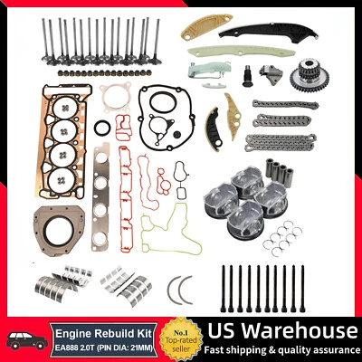 Kit de pistones de reconstrucción de revisión de motor para Audi A4 Q5 VW GTI Jetta 2.0T 06H107591L Foto 1 de 4