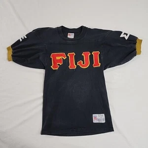 Vintage Fiji Football Team Jersey Shirt Short Fuse Blue / Gold / Red Small - Picture 1 of 16