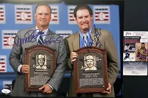 Wade Boggs, Ryne Sandberg COMBO FIRMADO JSA AUTENTICIDAD 11x14 FOTO AUTÓGRAFO Salón de la Fama - Imagen 1 de 6