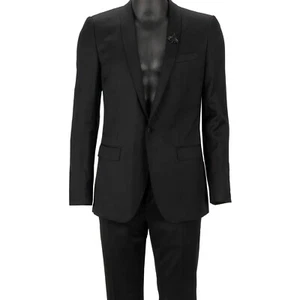 DOLCE & GABBANA MARTINI Crystal Bee Crown Suit Jacket Pants Black 48 38 M 12727 - Picture 1 of 8