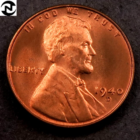1940-D Lincoln Wheat Penny Cent ~ Gem BU (red) ~ *Fresh OBW Coin* ~ 1 Coin Cover