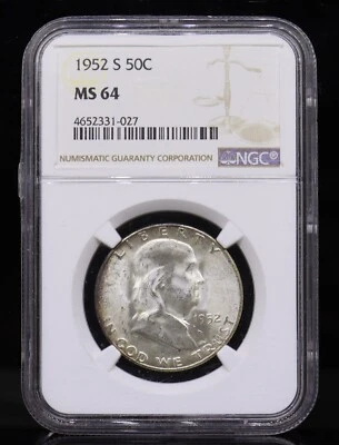 1952-S Franklin Half Dollar NGC MS64 - Image 1 of 4