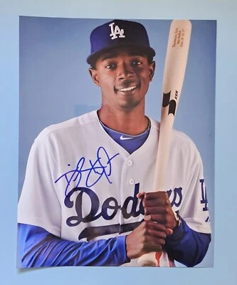 FOTO 8x10 autografiada/firmada dee gordon los angeles dodgers envío gratuito ⚾️ Foto 1 de 2