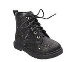  Girls Ankle Boots Kids Winter Warm Star Glitter Combat Army School Shoes Size
