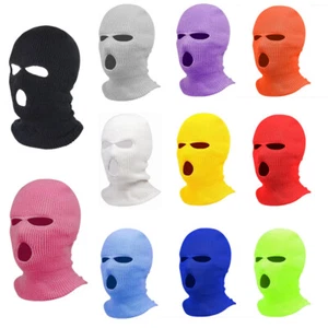 Hombres 3 Agujeros Máscara Facial Completa Invierno Esquí Gorra Pasamontañas Gorro Táctico Cálido Sombrero - Imagen 1 de 32
