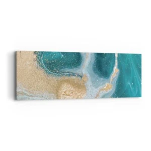 Wandbilder 90x30cm Leinwandbild Golden Türkis Hintergrund Klein Bilder Wanddeko - Bild 1 von 10