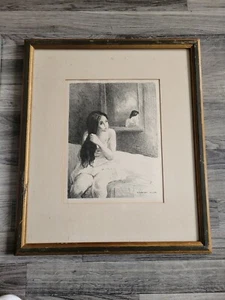RAPHAEL SOYER Vintage 1950s MID CENTURY MODERN SOCIAL REALISM Framed Lithograph - Picture 1 of 15