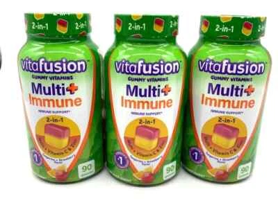 3 Vitafusion 2 en 1 Multi+Inmune 90 Cada uno=270 Total + Vitamina C y Zinc BB 4/25 Foto 1 de 2