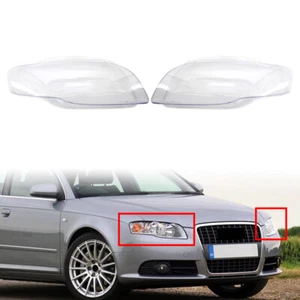 Headlight Lens Cover Headlamp Shell Transparent For Audi A4 B7 S4 2005-2008 Pair - Imagen 1 de 8