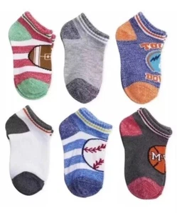 NEU MIT ETIKETT KLEINKIND JUNGE 6ER-PACK KNÖCHELSOCKEN GRÖSSE 0-6 Monate SPORTMUSTER 2er Packungen - Bild 1 von 1