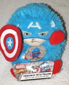 MARVEL CAPTAIN AMERICA HIDEAWAY PETS PILLOW PLUSH 5 INCH MINI - Picture 1 of 10