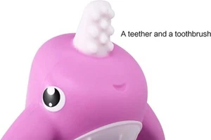 Smily Mia Nora Narwhal Soft Silicone Teething Toy/Toothbrush with Two Handles - Picture 1 of 4