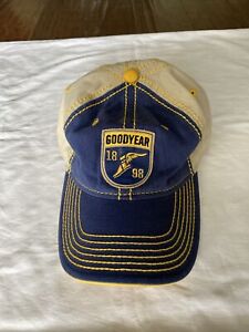 Goodyear 1898 H3 Headwear Baseball Cap Hat Snapback Khaki Navy NICE!