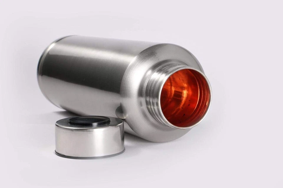 Botella de agua interior de cobre exterior de acero 1000 ml paquete de 1 EE. UU. Foto 1 de 3